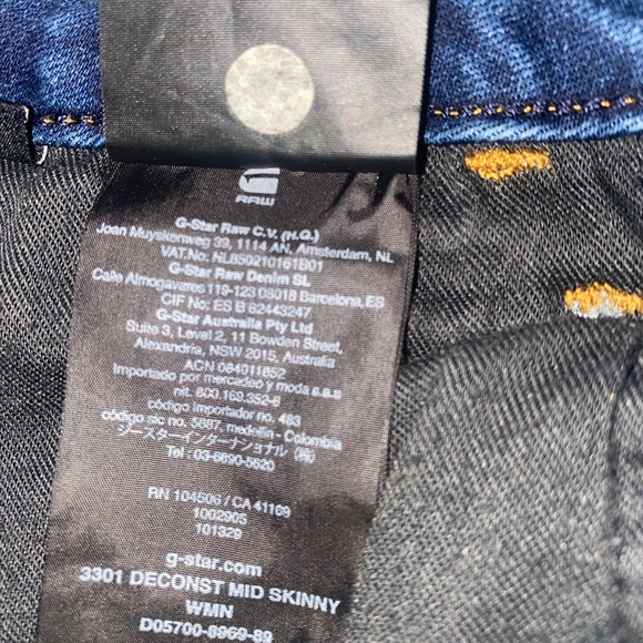G-Star Raw 3301 DECONST MID SKINNY Jeans - Picture 8 of 8
